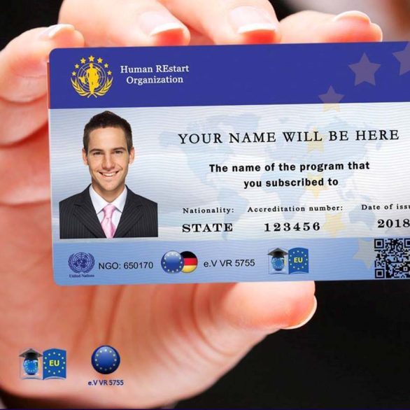 بطاقة عضوية هيومان رستارت البورد الأوروبي للعلوم والتنمية